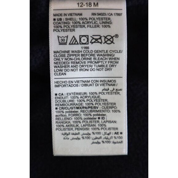 Old Navy 752343 Toddler Boys Sz 12-18M Navy WR Frost Free Critter Puffer Jacket - Picture 4 of 6